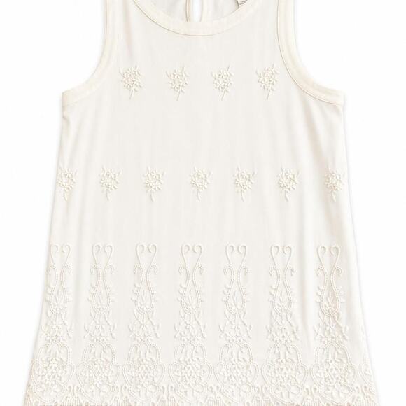 White House Black Market Tops - White House Black Market white lace tank top with floral embroidery